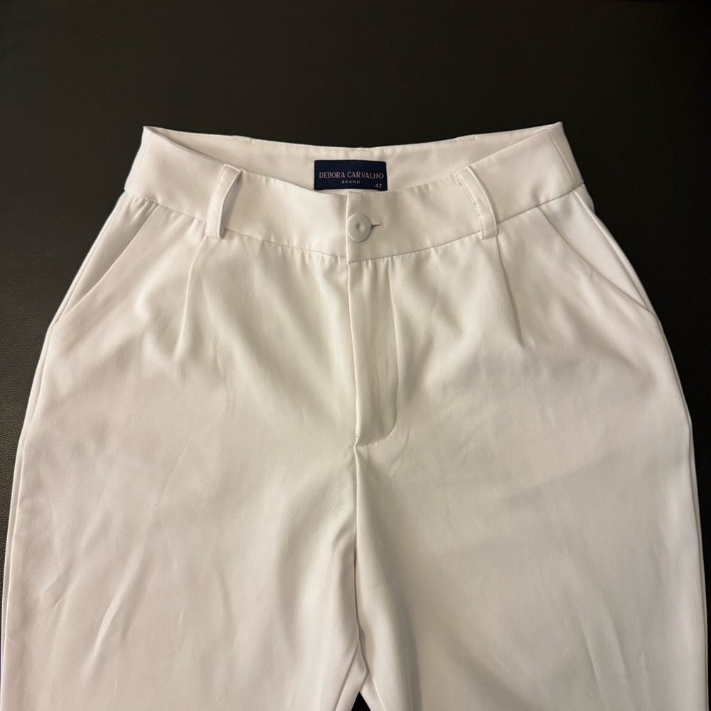 Debora Carvalho Women’s Two-Piece White Strapless Top & Pants Set Size 42 8-10 - Picture 11 of 14